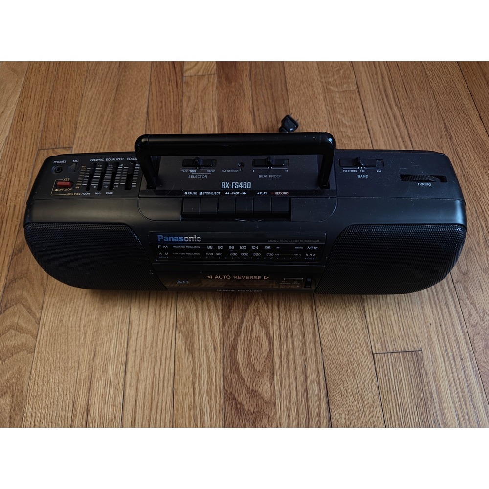 Panasonic RX-FS460 Stereo Radio Cassette Recorder Boombox AM FM Black Vintage
